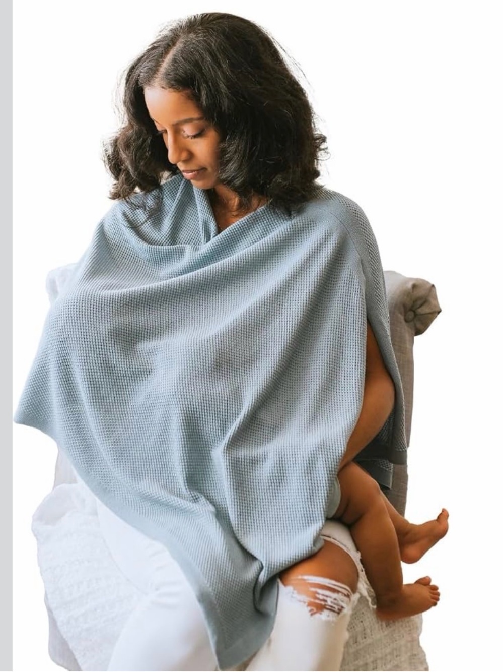 Breathable Nursing Cover for Breastfeeding - Blue